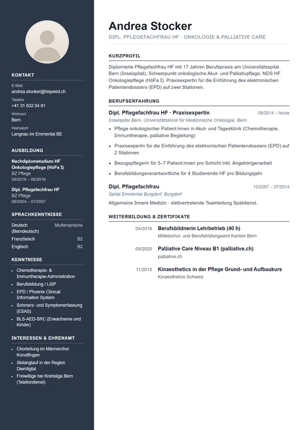 Preview of the Sidebar Klar template for Switzerland