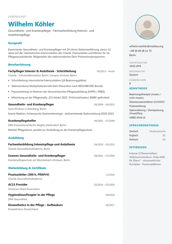 Preview of the Sidebar Rechts template for Germany