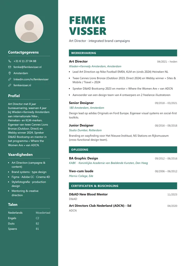 Preview of the Zijbalk Donker template for Netherlands